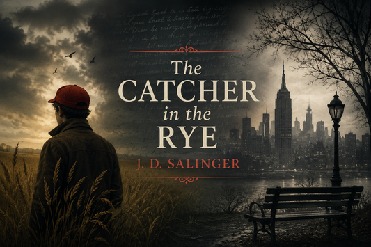 An illustration of The Catcher in the Rye by J. D. Salinger in horizontal orientation