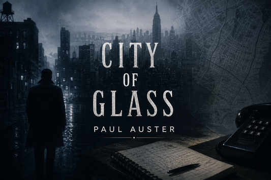 An illustration of City of Glass by Paul Auster in horizontal orientation