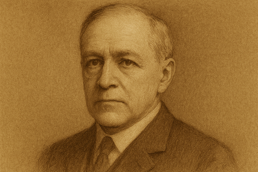 An olive, brown portrait of Irving Babbitt