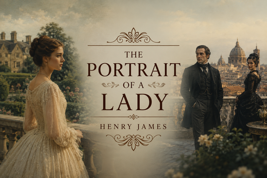 An illustration of The Portrait of a Lady by Henry James in horizontal orientation.