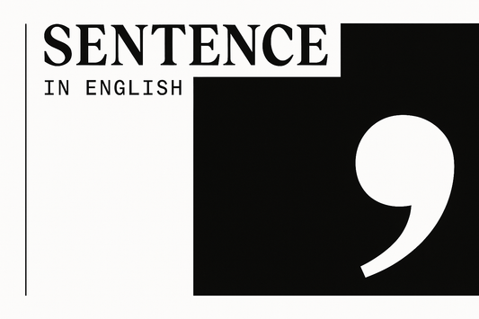 A black-and-white cover design, contains the title :Sentence in English".