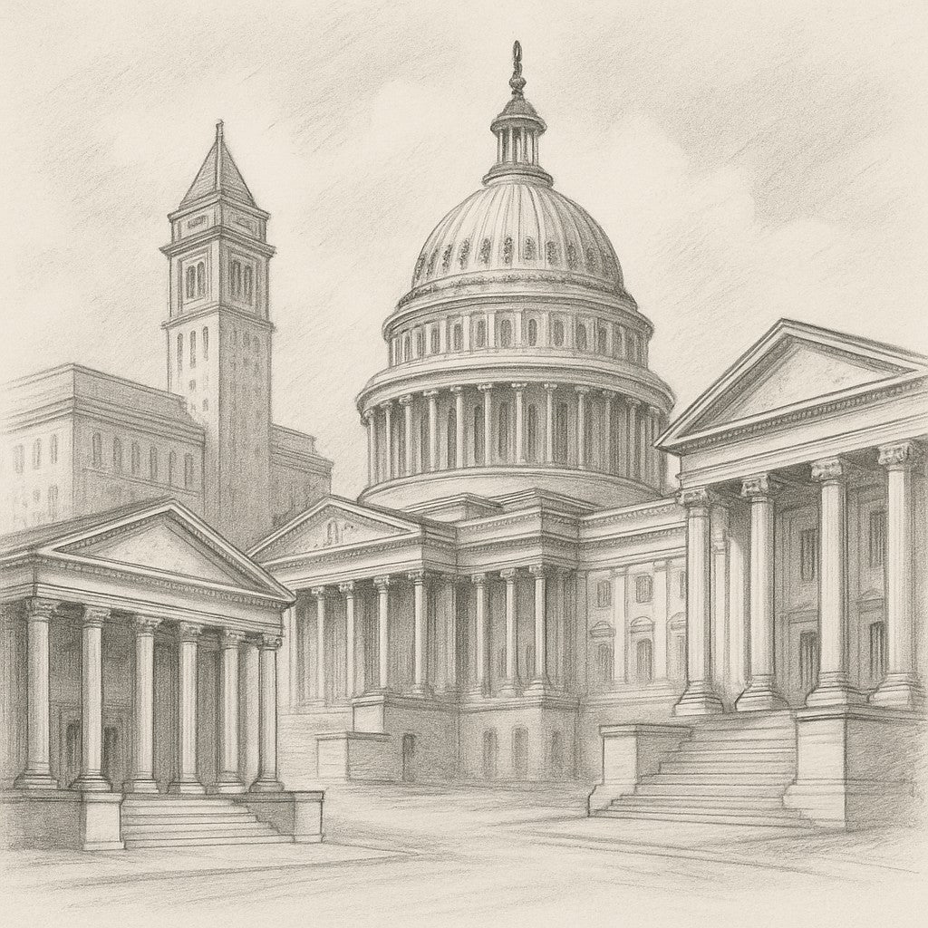 Sketch of Iconic Political Buildings